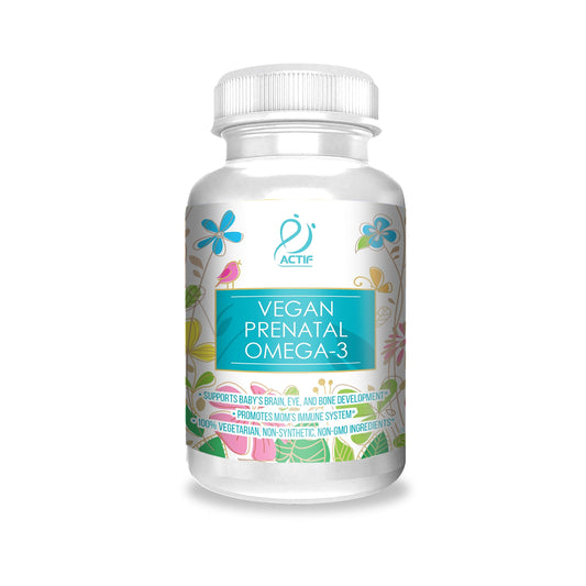 Actif Organic Vegan Prenatal Omega-3 with High Strength Algae Oil Formula, 100% Natural