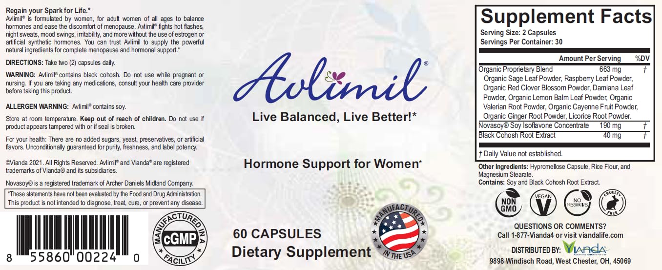 Avlimil Hormone Balance & Menopause | Relief from Mood Swings, Hot Flashes, Night Sweats & Irritability