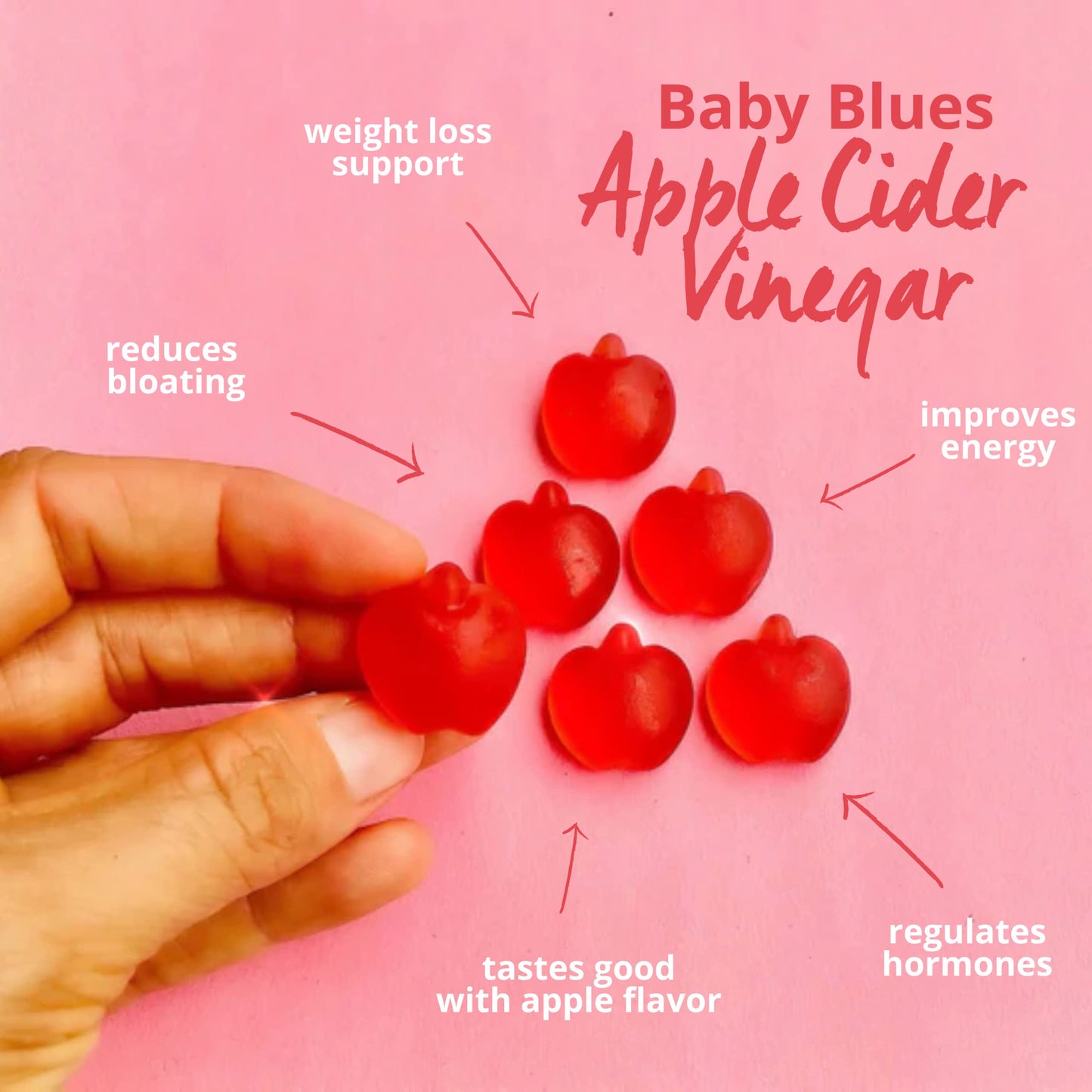 Baby Blues Apple Cider Vinegar Gummies - Vegan, Non-GMO & Gluten-Free, Postpartum