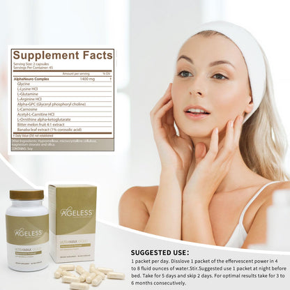 AGELESS™: UltraMAX Gold™ Capsules, HGH Anti-Aging Supplement for Women, Slows