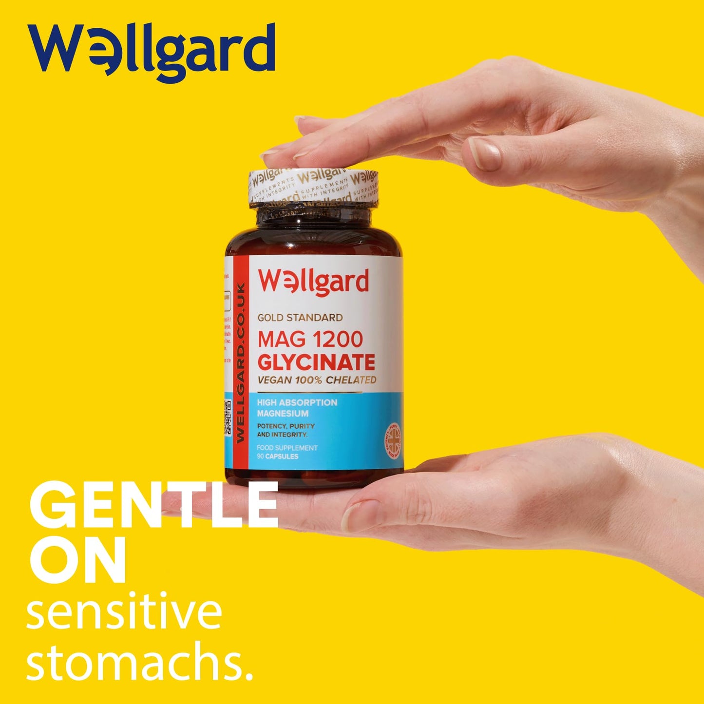 Wellgard Magnesium Glycinate, Mag 1200, High Strength Magnesium Bisglycinate