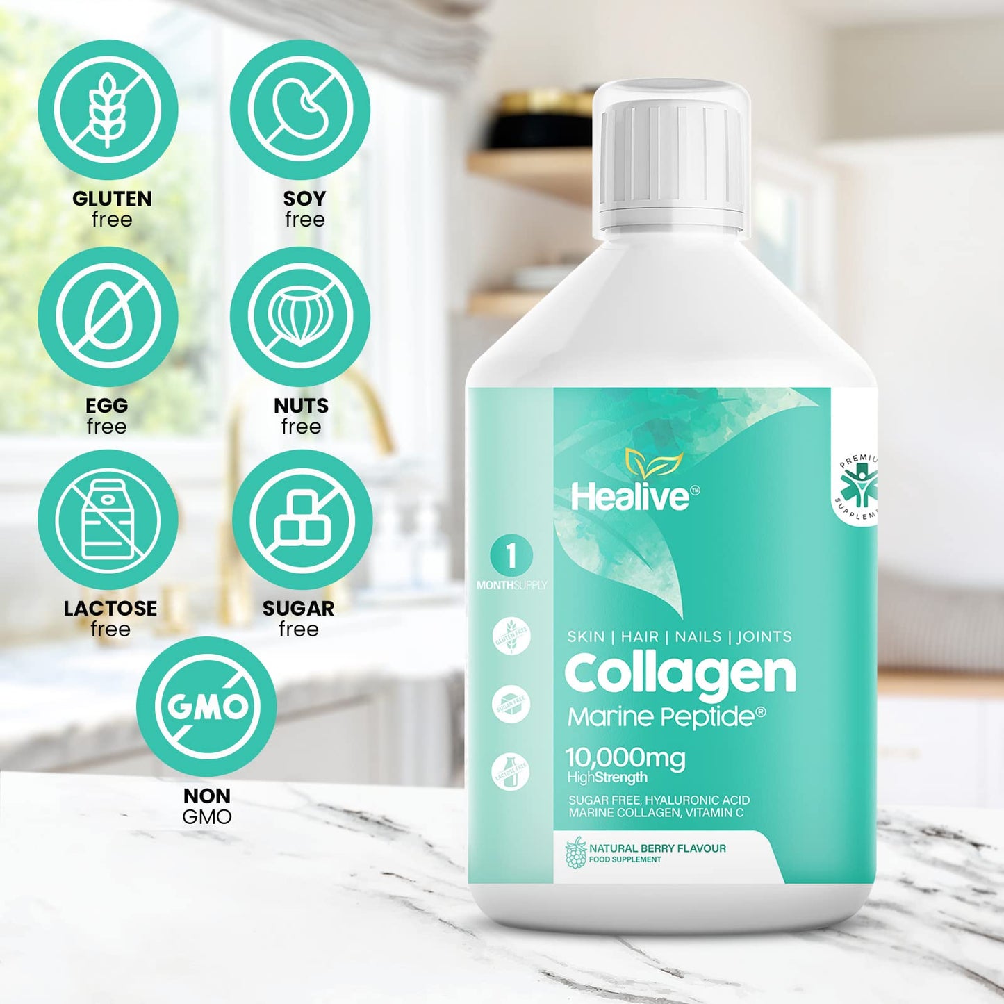 HEALIVE Marine Collagen Peptides - Skin, Hair, Nail & Joint, Support Against Premature Ageing