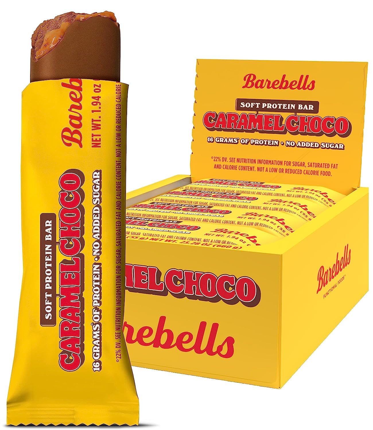 Barebells Soft Protein Bars Caramel Choco - 12 Count, 1.9oz Bars - Protein Snacks 