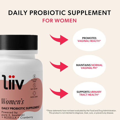 LiiV Women's Probiotics for Women Digestive Health, Vaginal pH Balance & Urinary Tract