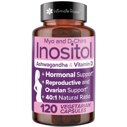 Myo-Inositol & D-Chiro Inositol 40:1 Blend + Vitamin D3 + Ashwagandha - Vegan Capsule