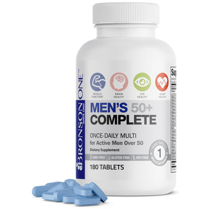 Bronson ONE Daily Mens 50+ Complete Multivitamin Multimineral, 180 Tablets