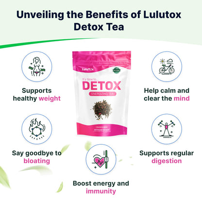 LULUTOX Detox Tea - Herbal Blend with Dandelion, Ginseng, and Ginger - Supports A Healthy Weight