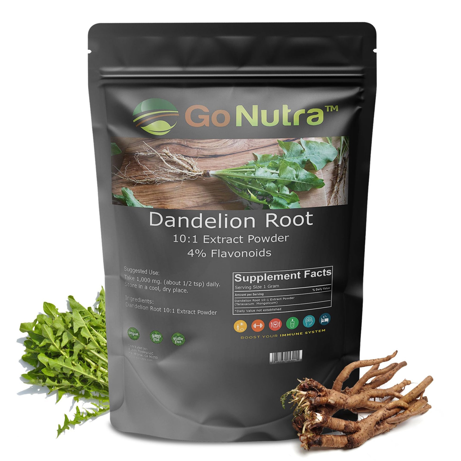 Go Nutra - Dandelion Root Powder, Potent 10:1 Dandelion Root Extract with 4% Flavonoids