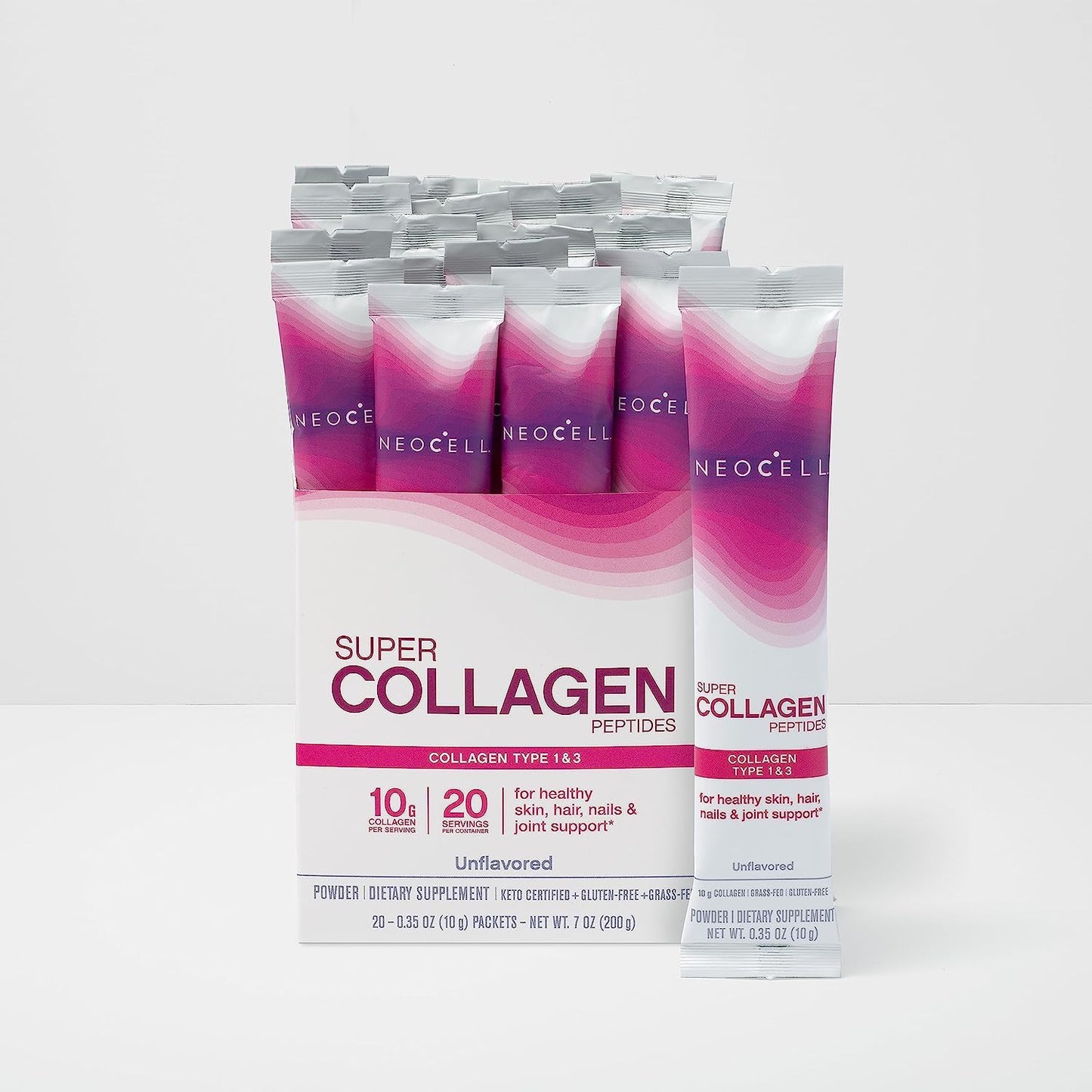 NeoCell Super Collagen Peptides, 10 g Collagen/Single-Serve Packet; Keto Certified