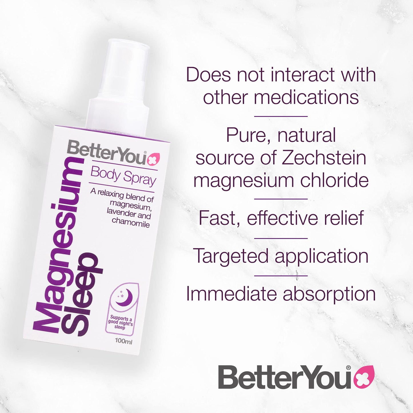 BetterYou Magnesium Sleep Body Spray, Made with Zechstein Magnesium Chloride