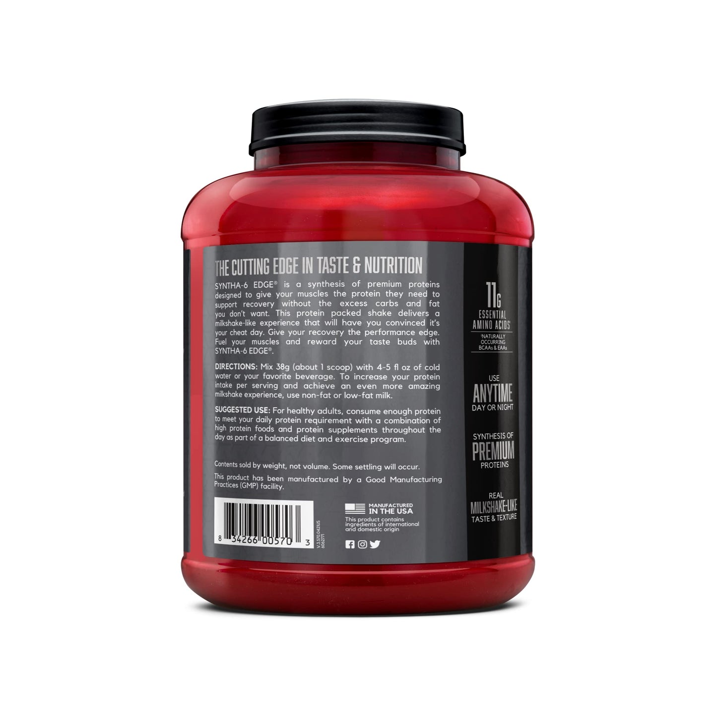 BSN SYNTHA-6 Edge Protein Powder, Vanilla Protein Powder with Hydrolyzed Whey