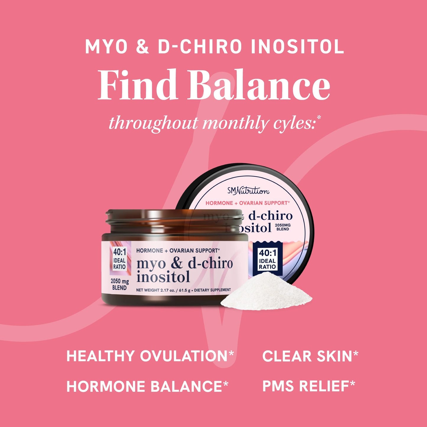 Myo-Inositol & D-Chiro Inositol Powder | Hormone Balance for Women | Ideal 40:1 Ratio