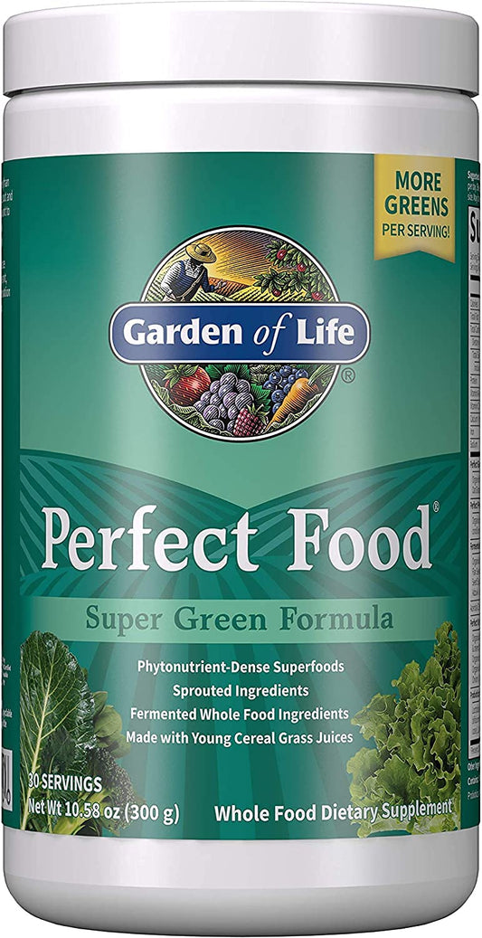 Garden of Life Perfect Food Super Green Formula - 30 Servings | 45 Superfoods, Greens