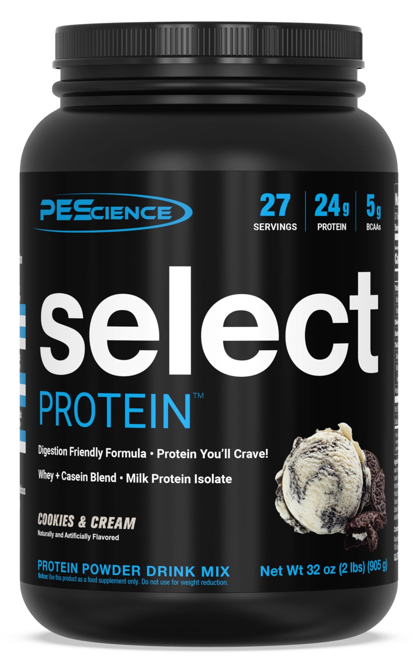 PEScience Select Protein, Cookies and Cream, 27 Serving, Premium Whey and Casein 