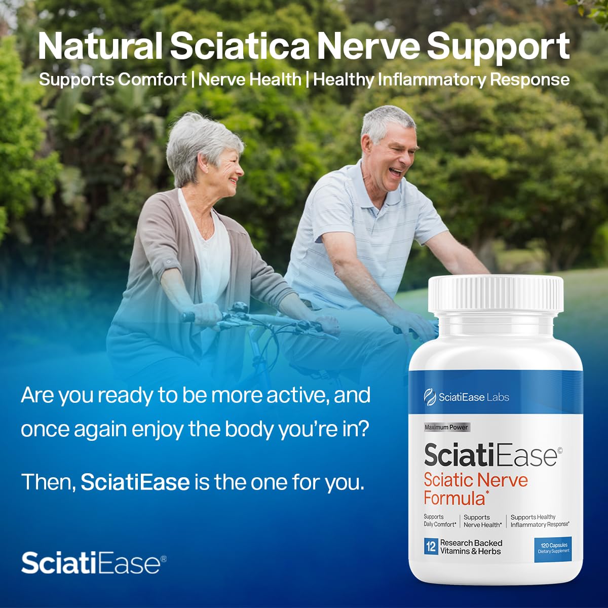 SciatiEase Maximum Strength Sciatic Nerve Relief - Sciatic Nerve, 3 Bottles