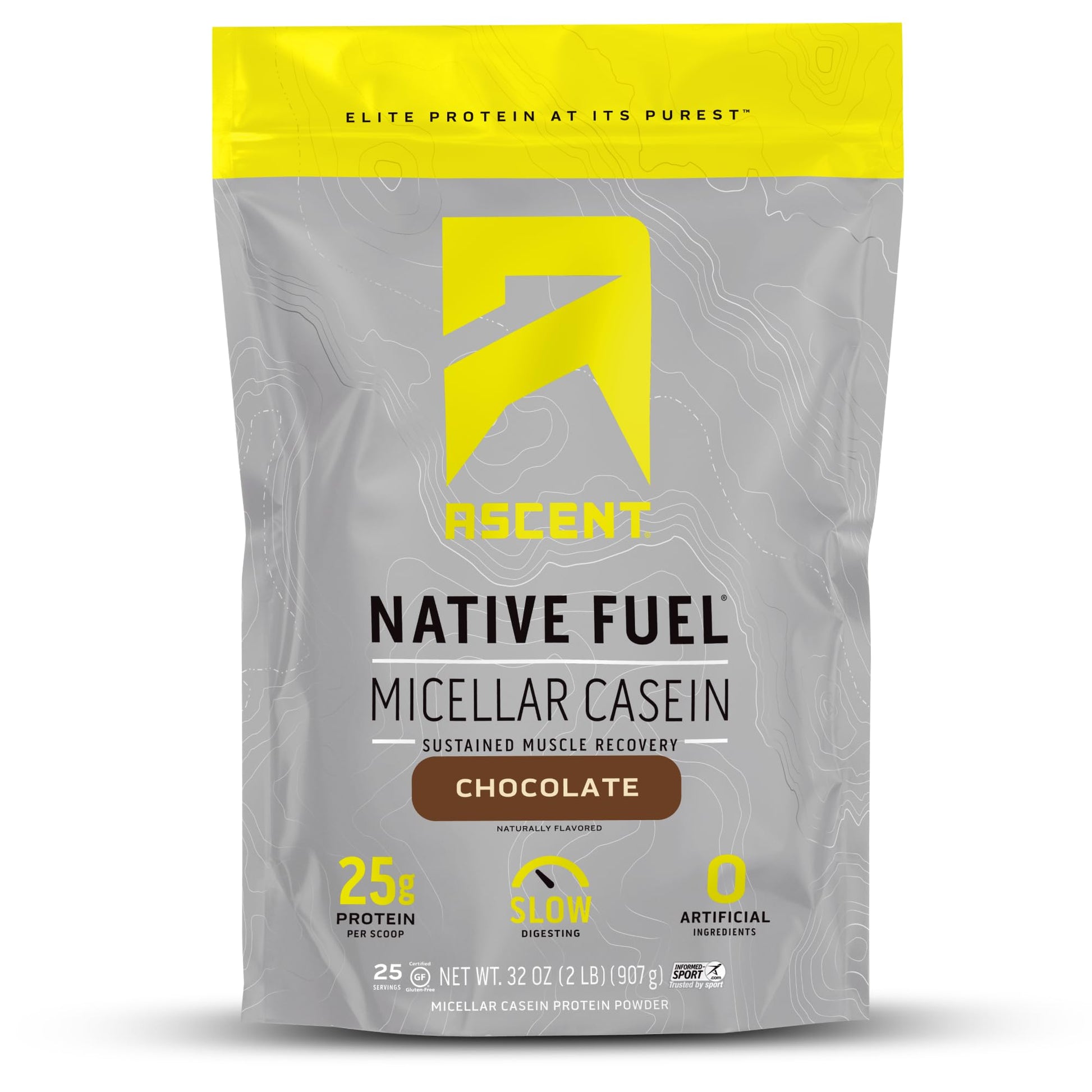 Ascent Casein Protein Powder - 25g Micellar Casein Powder with Zero Artificial Flavors 