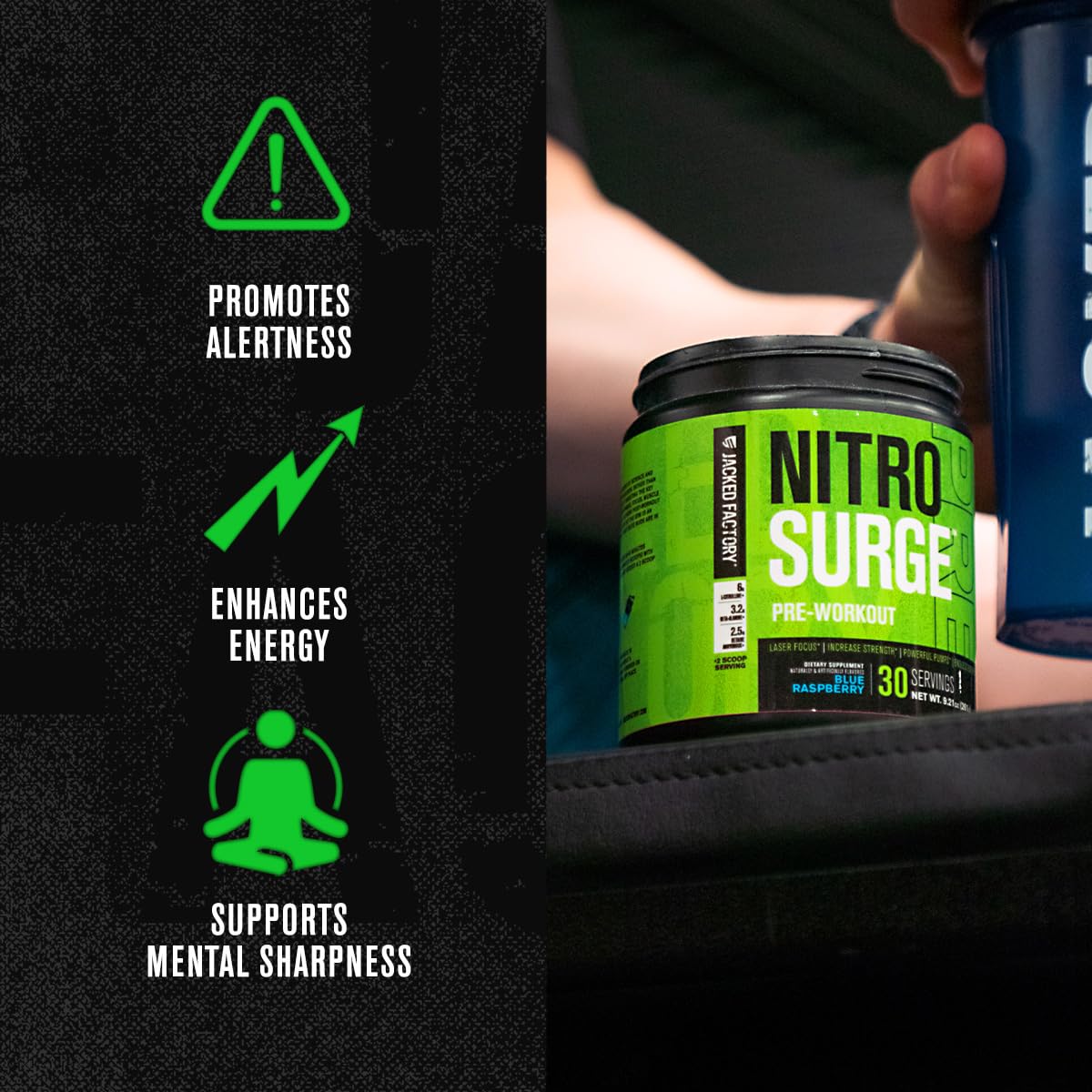 NITROSURGE Pre Workout Supplement - Endless Energy, Instant Strength Gains