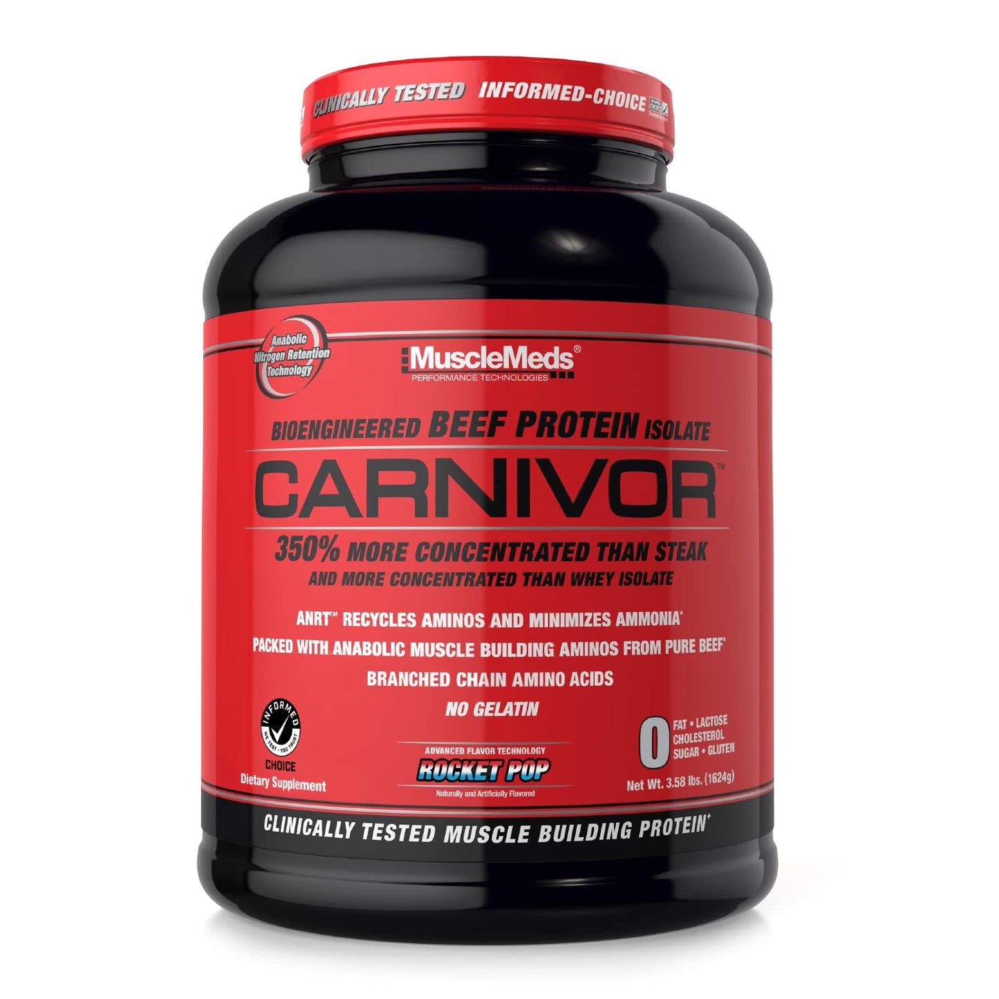 MuscleMeds CARNIVOR Beef Protein Isolate Powder, Muscle Building, Recovery, Lactose 