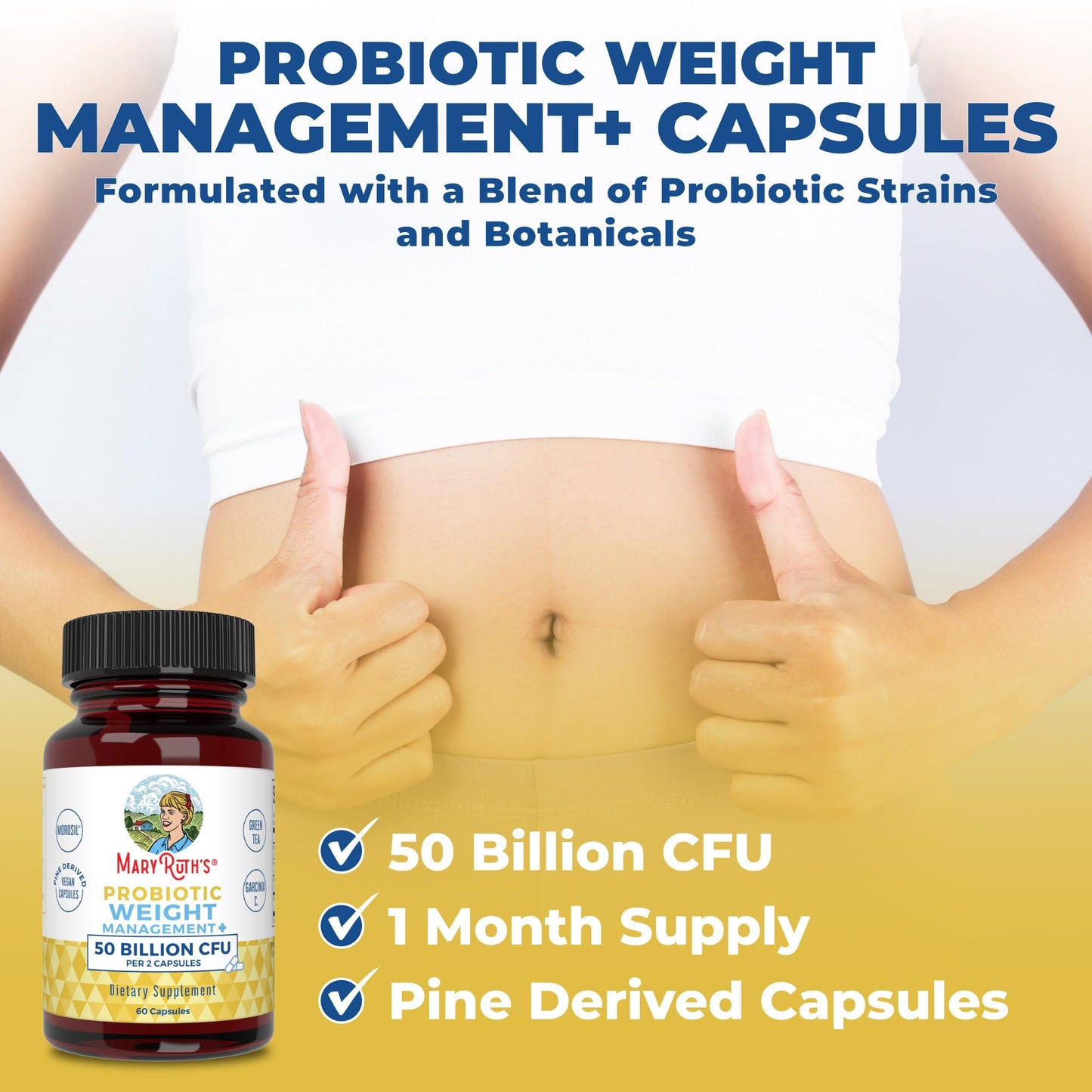 MaryRuth Organics Probiotics Capsule for Women & Men | Weight Management | Digestive