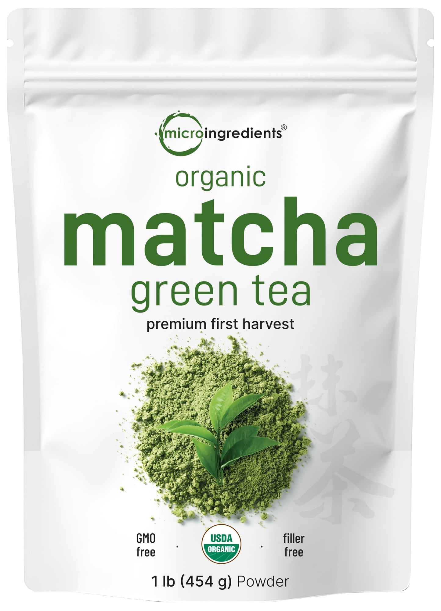 Micro Ingredients Organic Matcha Green Tea Powder, 1lb | Premium First Harvest Japanese