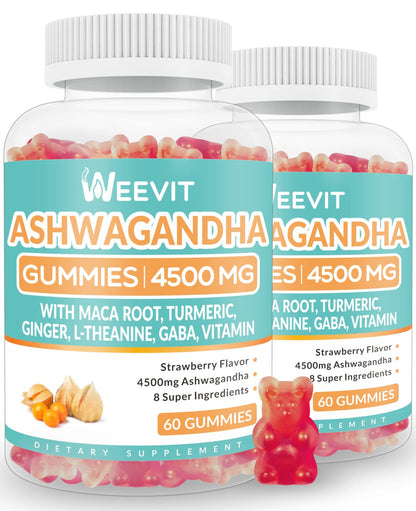 Ashwagandha Gummies 4500mg for Women & Men, Ashwagandha Gummy with Maca Root