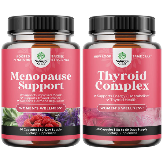 Natures Craft Bundle of Herbal Menopause Supplement and Advanced Thyroid Support