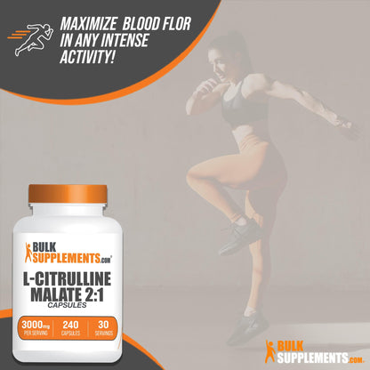 BULKSUPPLEMENTS.COM L-Citrulline Malate Capsules - Citrulline Malate 3000mg