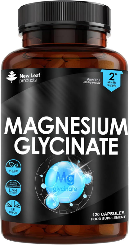 Magnesium Glycinate Supplements - 1040mg of Magnesium - 120 High Strength Capsules 