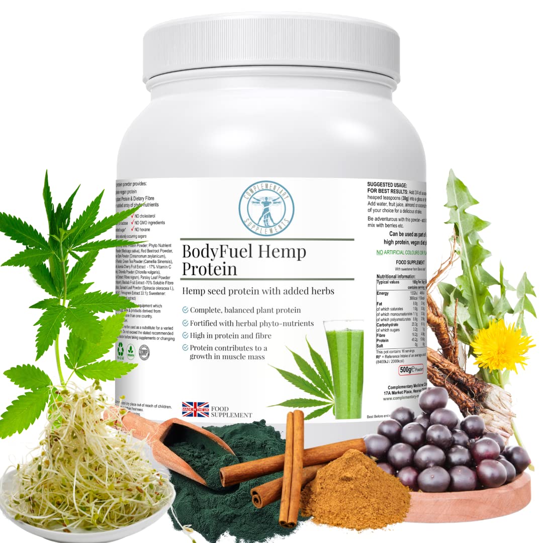 Complementary Supplements - BodyFuel Hemp Protein Powder Plus 14 Superfoods & Phytonutrients