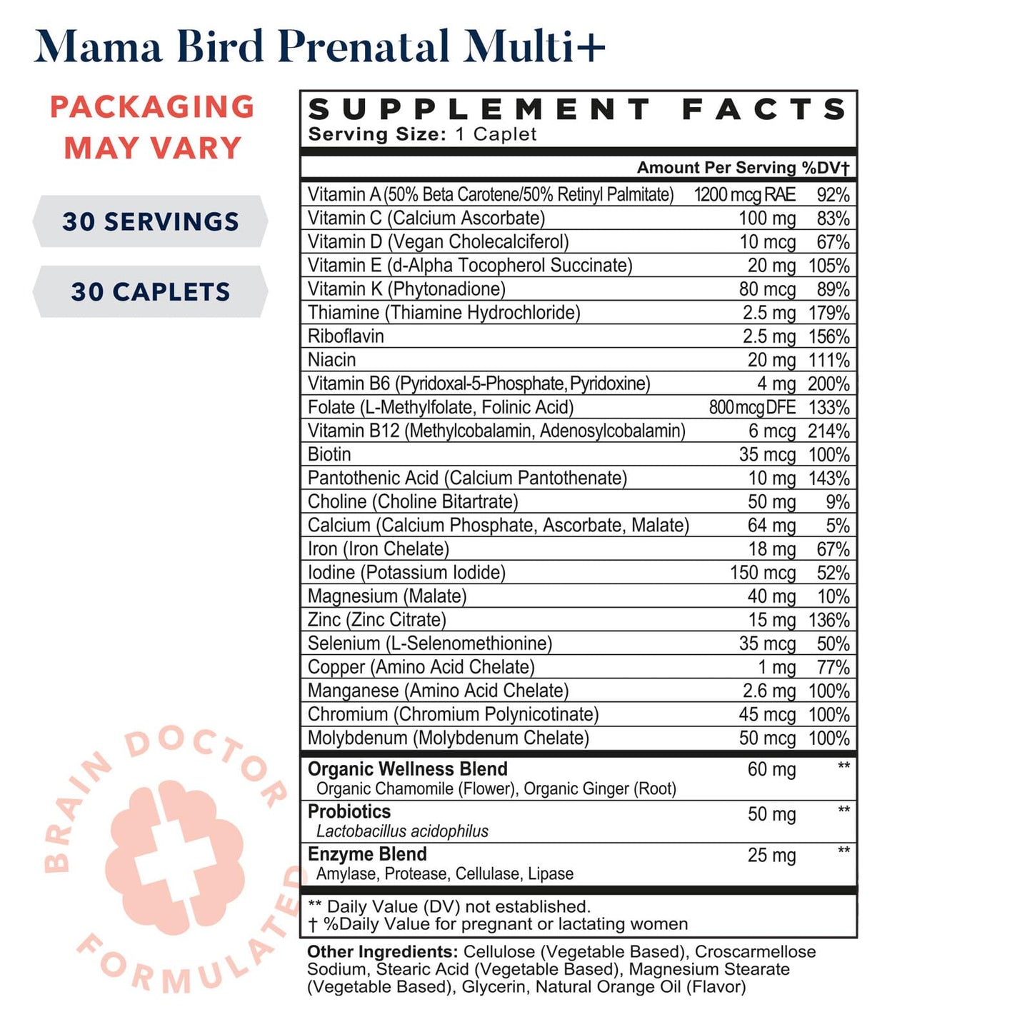 Best Nest Wellness Mama Bird Prenatal Vitamin, Methylated Prenatal Vitamins