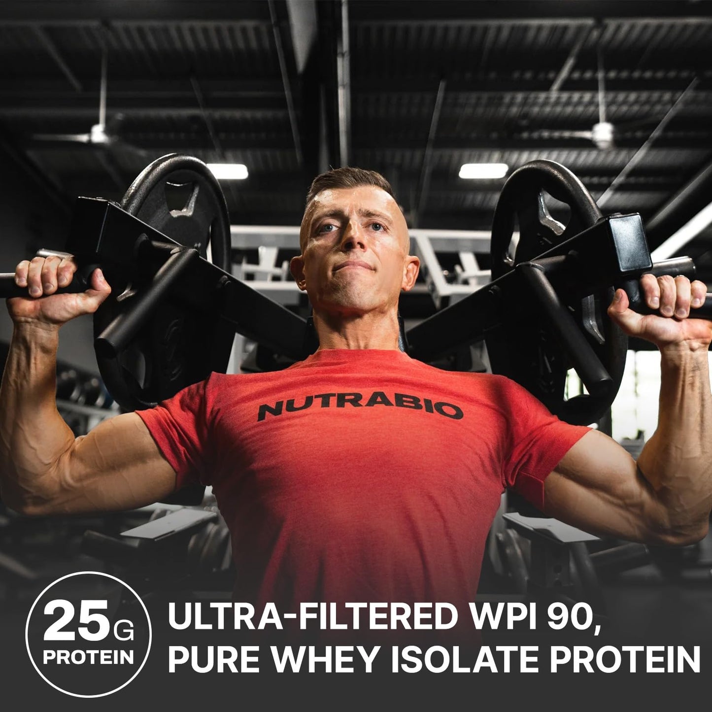 NutraBio Whey Protein Isolate Supplement – 25g of Protein Per Scoop with Complete