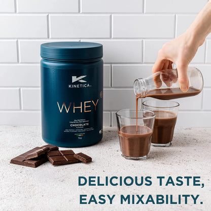 Kinetica Premium Whey Protein Powder | Grass Fed | Chocolate | 4.5kg | 150 Servings