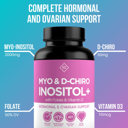 Premium Inositol Supplement Bundle - Myo-Inositol and D-Chiro Inositol Plus Folate