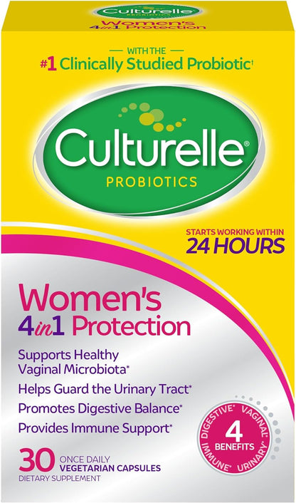 Culturelle 4-in-1 Probiotics for Women, Daily Probiotic &amp; Prebiotic Supplement