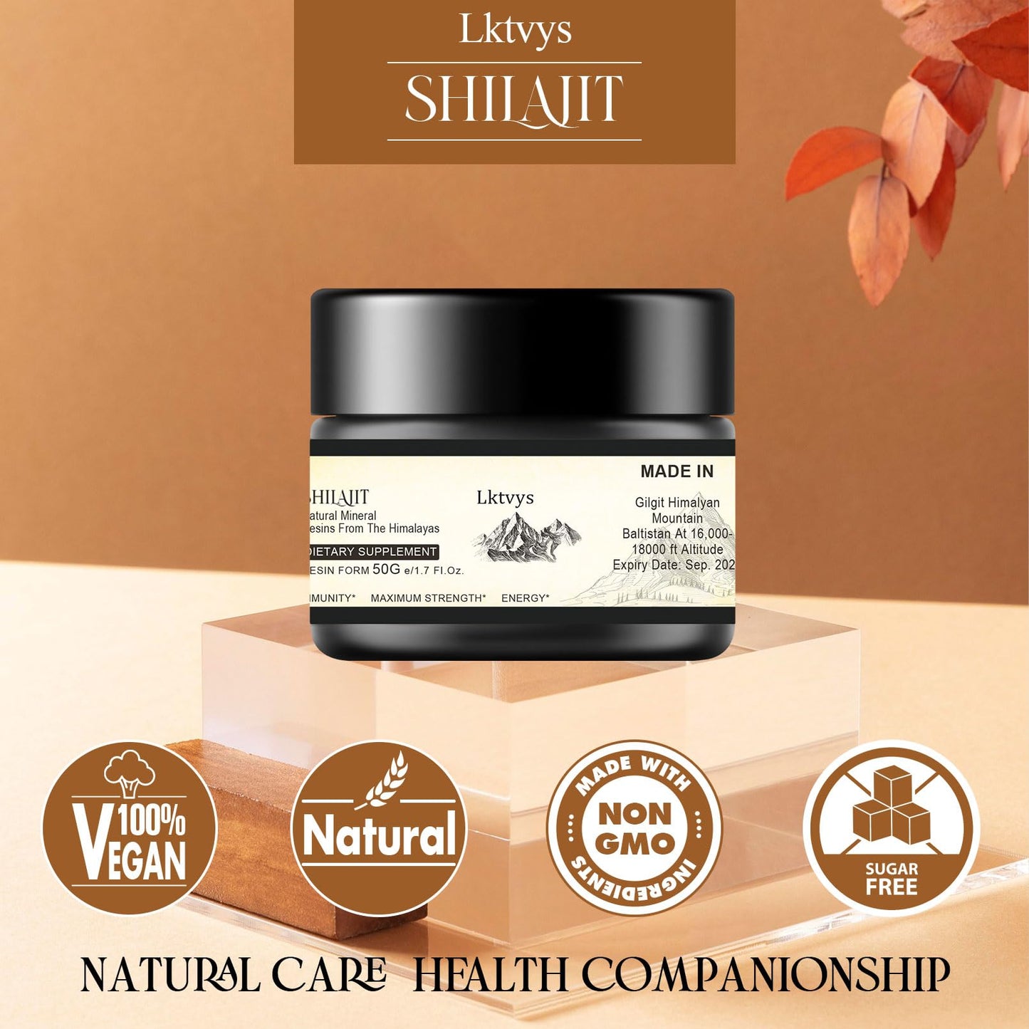 Shilajit Pure Himalayan Organic - Pure Original Shilajit, 50g(Large Volume), Enriched