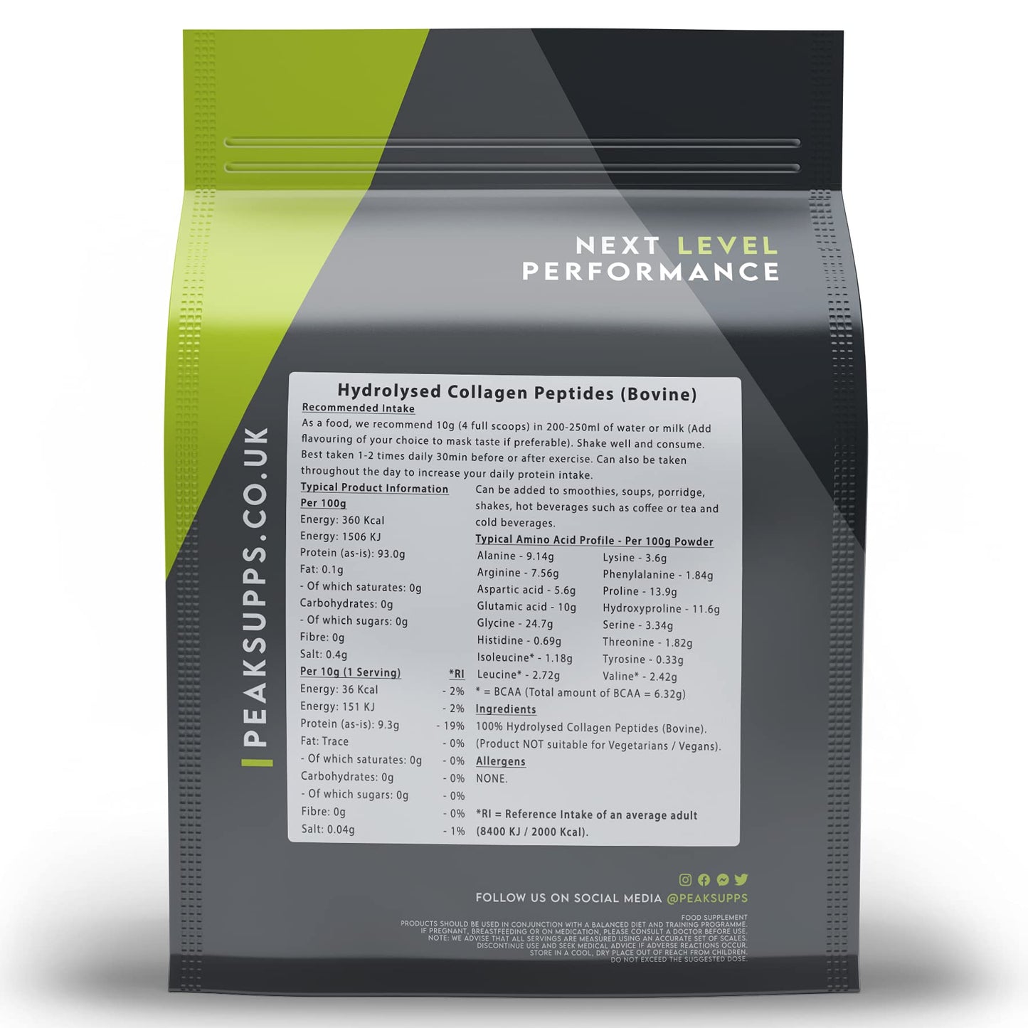 Grass Fed Collagen Powder | Pure Hydrolysed Bovine Protein Peptides (1Kg)