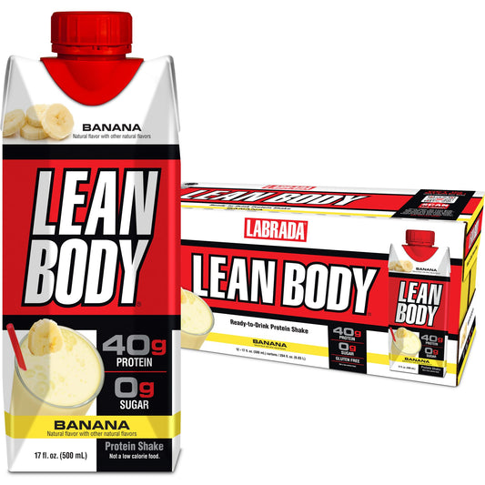 Lean Body Ready-to-Drink Banana Protein Shake, 40g Protein, Whey Blend, 0 Sugar