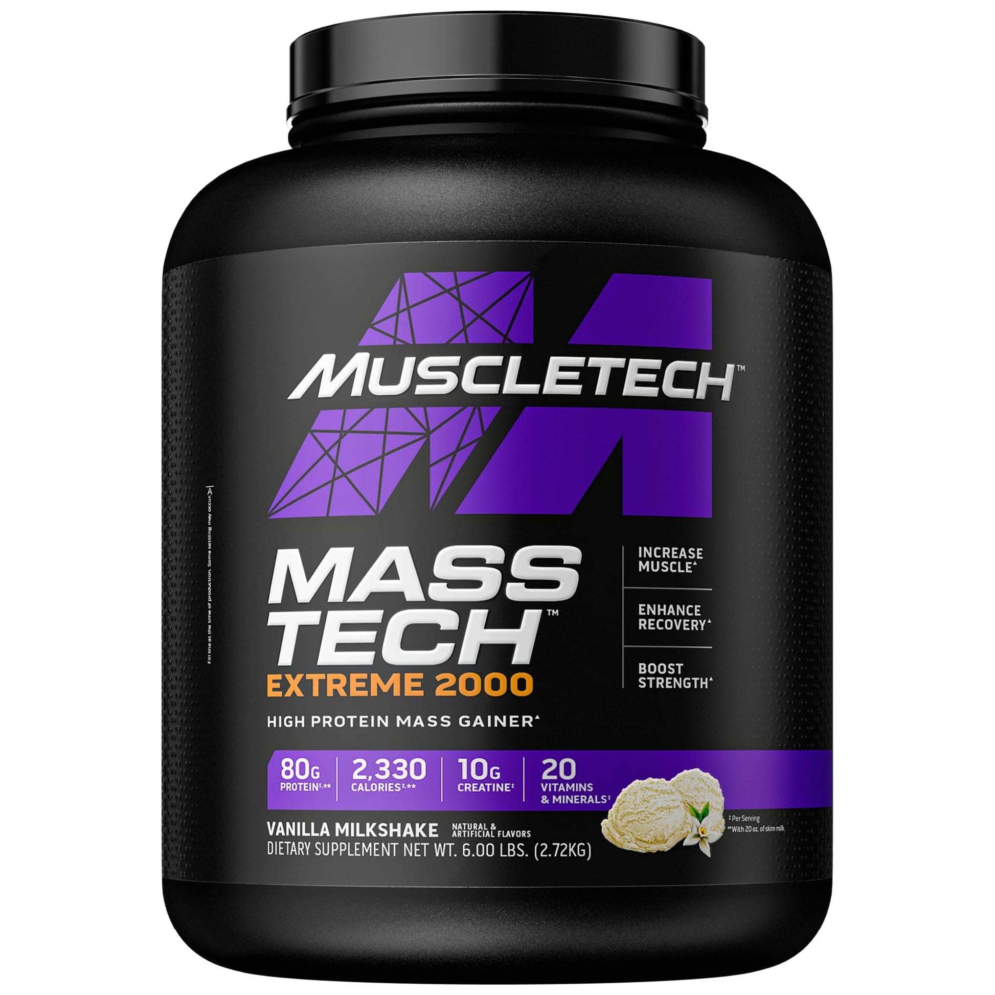 Muscletech Mass Gainer Mass-Tech Extreme 2000, Muscle Builder Whey Protein Powder