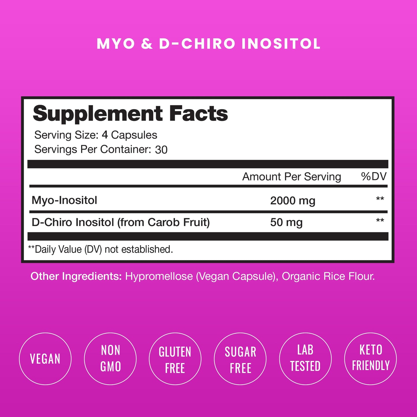 NutraChamps Myo-Inositol & D-Chiro Inositol Supplement | Ovarian & PCOS Support