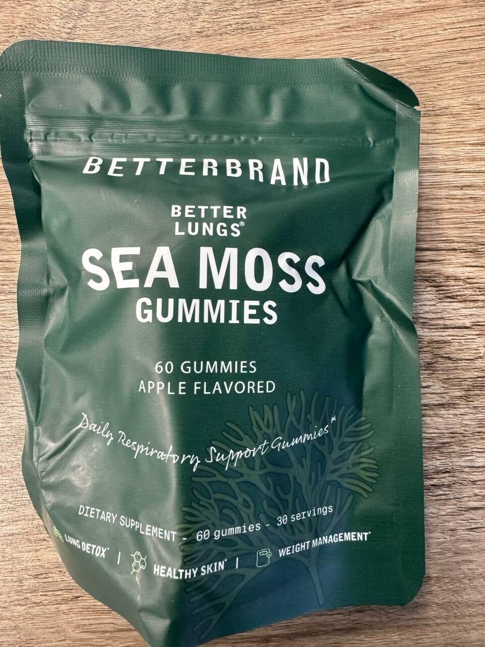 Betterbrand BetterLungs Pear Flavored Sea Moss Gummies - 1600mg Bladderwrack