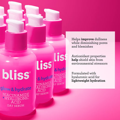 Bliss Glow and Hydrate Serum - Niacinamide + Hyaluronic Acid - 1 Fl Oz