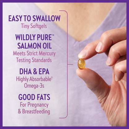 New Chapter Wholemega for Moms Fish Oil Supplement - Prenatal DHA with Omega-3 + Vitamin D3