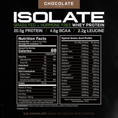 Muscle Feast Grass-Fed Whey Protein Isolate, All Natural Hormone Free Pasture Raised