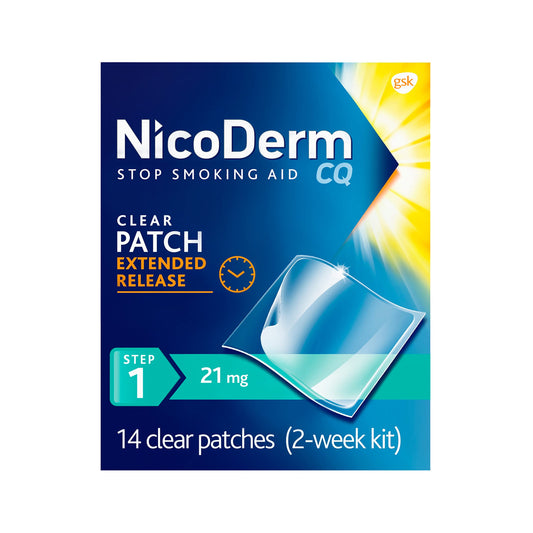 NicoDerm CQ Step 1 Nicotine Patches to Quit Smoking, 21 mg, Stop Smoking