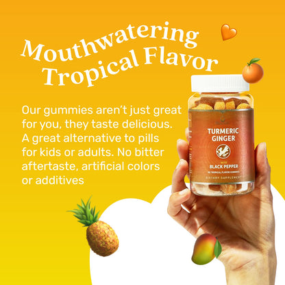 BeLive Turmeric Curcumin with Black Pepper & Ginger - 60 Gummies I Turmeric and Ginger