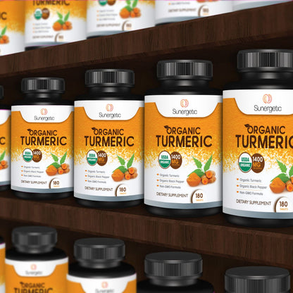 Sunergetic USDA Certified Organic Turmeric Supplement – Includes Organic Turmeric