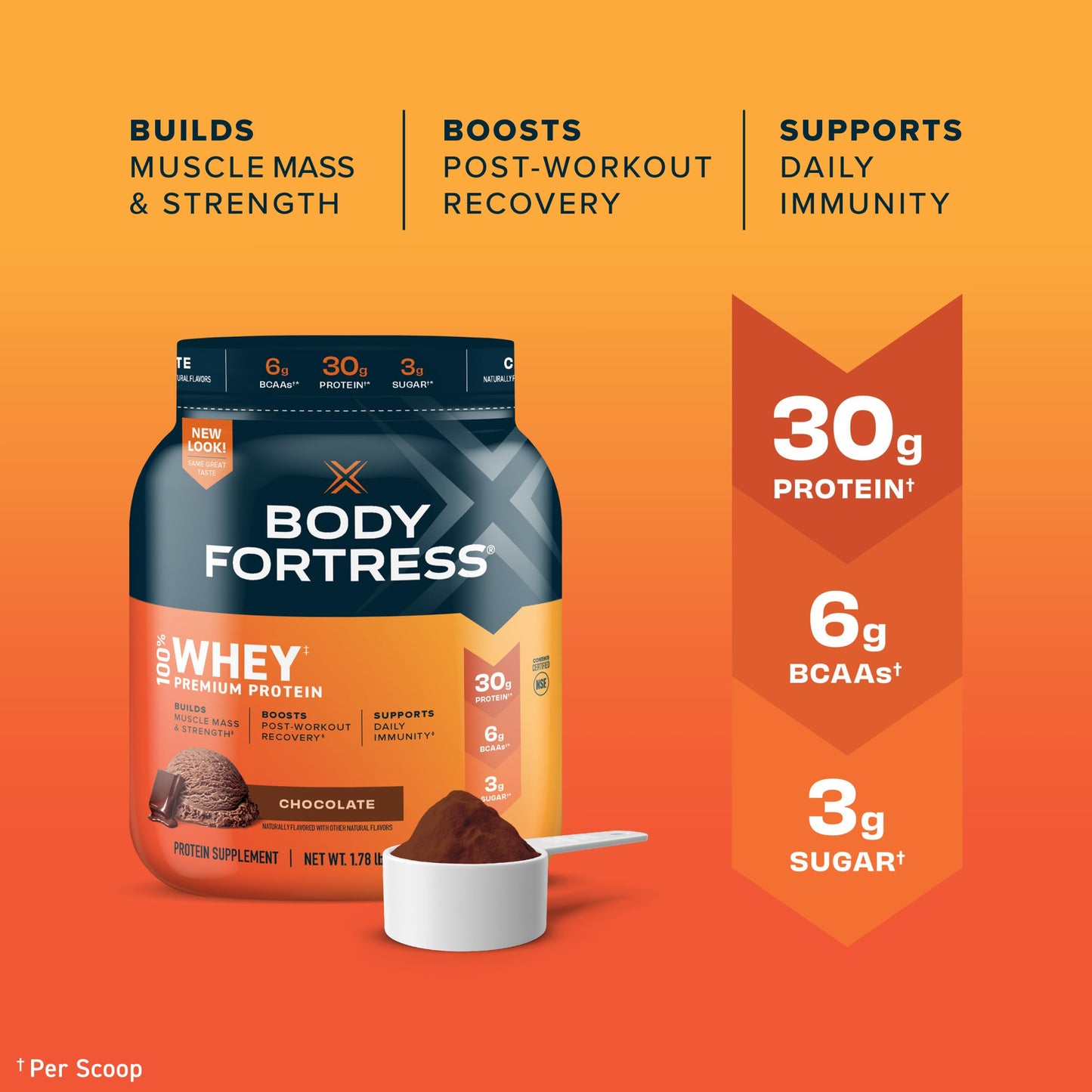 Body Fortress Super Advanced Isolate Protein, Chocolate Protein Powder Supplement