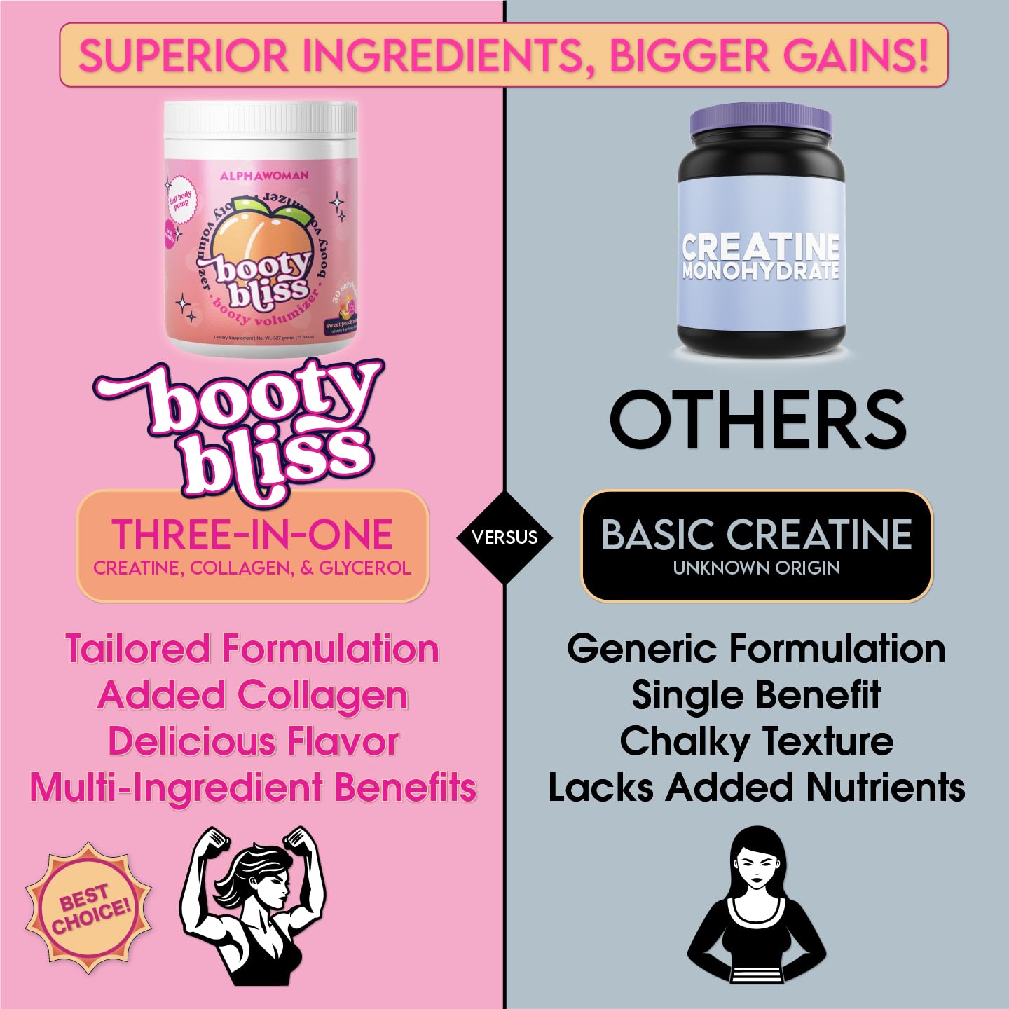 Booty Bliss • Creatine for Women • Pre Workout Women • Booty Builder • Keto Friendly