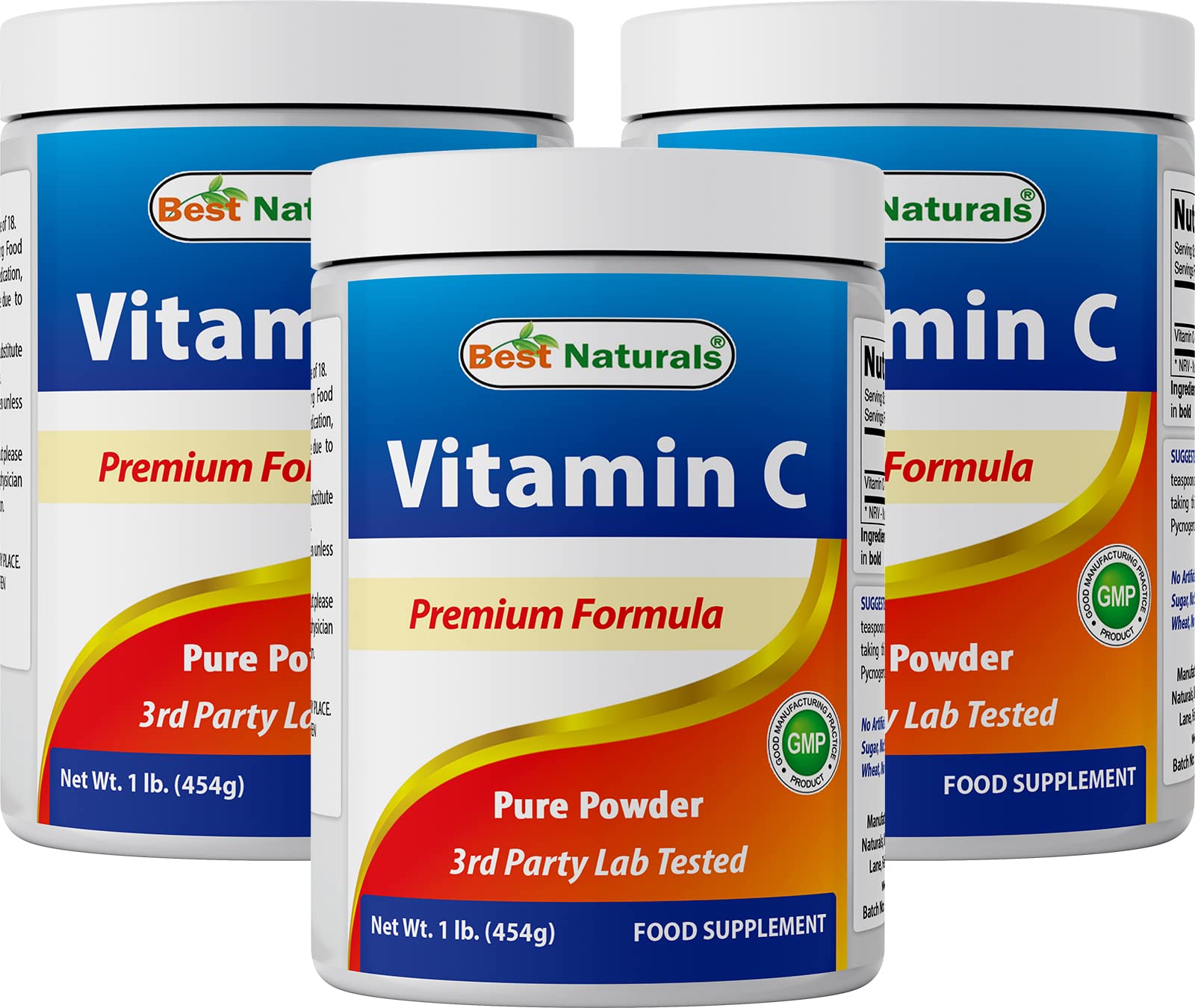 Best Naturals 100% Pure Vitamin C Powder Non-GMO 1 lb (454 Grams) Powder