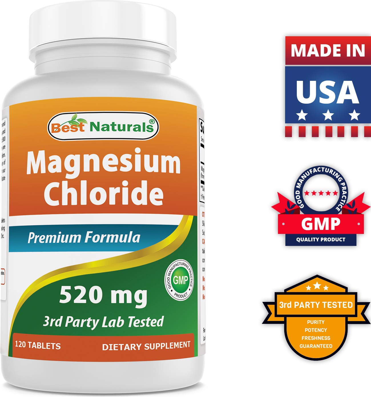 Best Naturals Magnesium Chloride 520 mg 120 Tablets